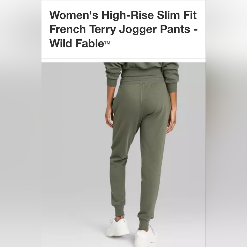 COZY Womens High-Rise Slim Fit French Terry Joggers Pants -Size XS - NWT - Picture 2 of 4